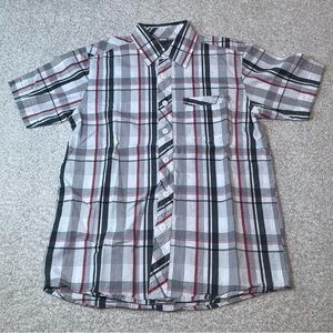 RetroFit Handmade Boys Medium Button Down Shirt 100% Cotton Short Sleeve